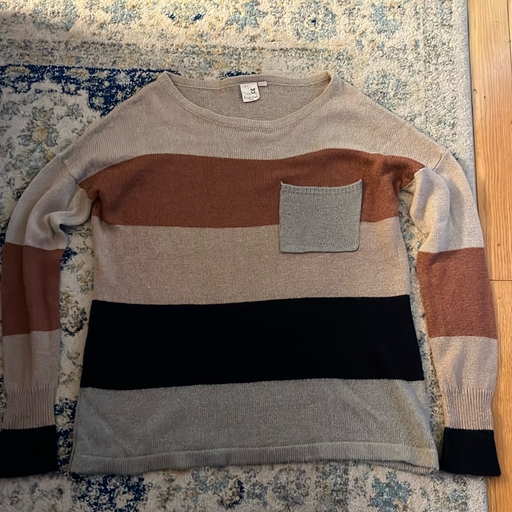 Neutral multi striped sweater